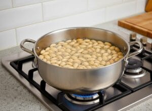 Fry the almonds in deep oil