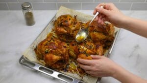 Moroccan Stuffed Chicken with chines Vermicelli