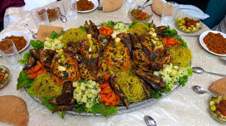 Moroccan Stuffed Chicken with Chinese Vermicelli