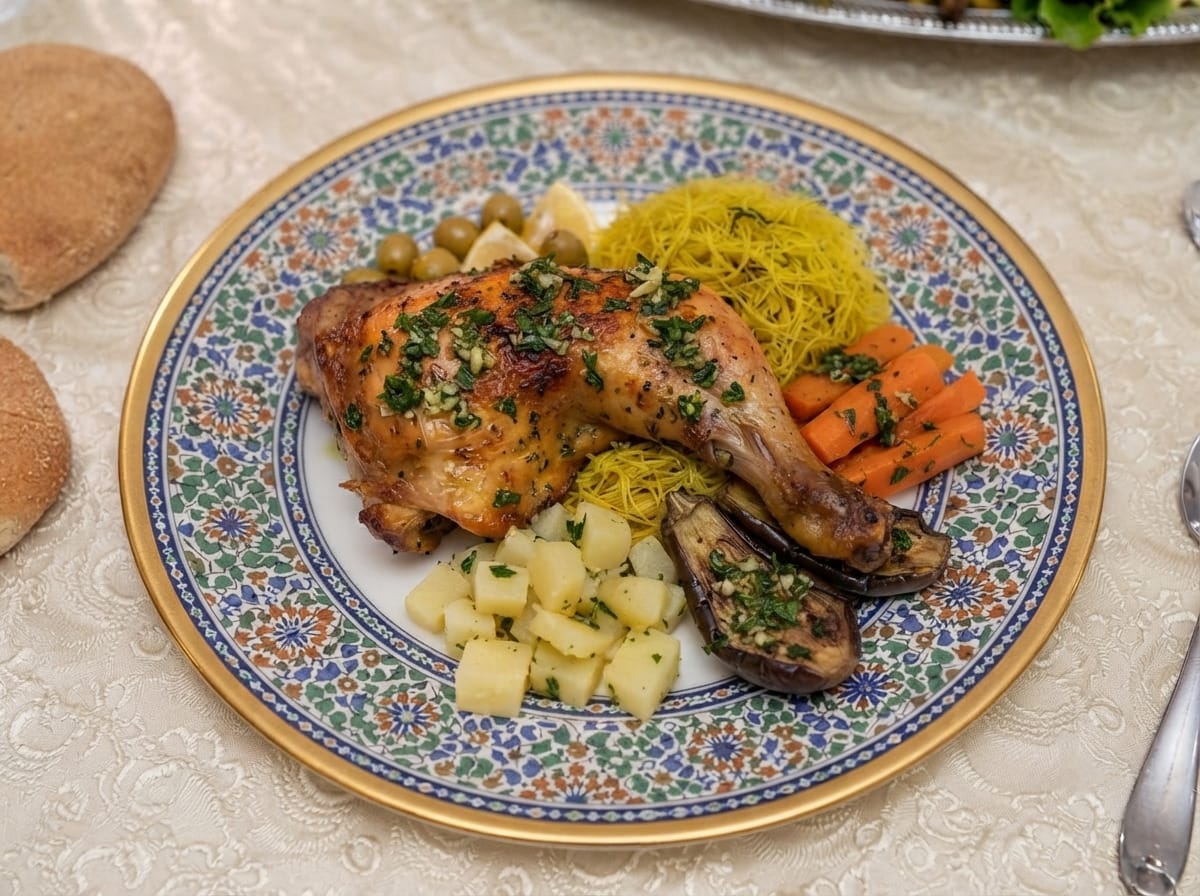 Moroccan Stuffed Chicken with Chinese Vermicelli
