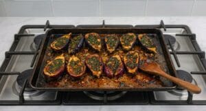 Moroccan Stuffed Chicken with chines Vermicelli