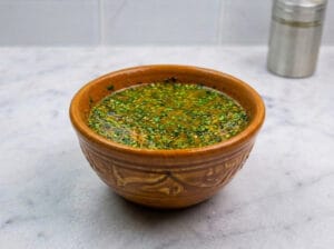 small bowl filled with marinade
