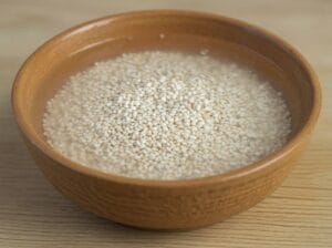 Broken wheat (Tichicha) soaking in cold water