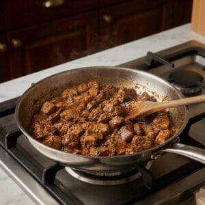 A pan of sautéed liver seasoned with aromatic spices