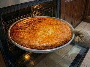 A baking tray with Moroccan fish bastilla.