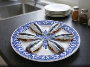 Two boneless sardines stuffed with Moroccan chermoula