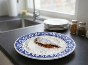 Sardines coated with white flour