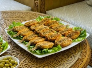 A plate of Moroccan baked sardines