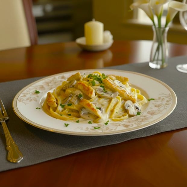 French Fettuccine with Mushrooms