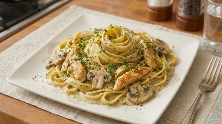 Fettuccine with Mushrooms